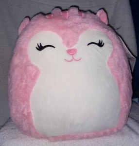 Peluche Squishmallows FuzzAMallows Amina the Pink Squirrel 12" nuevo con etiquetas - Imagen 1 de 2