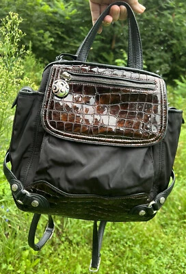 РЮКЗАК BRIGHTON из микрофибры и лакированной кожи органайзер MG легкий кошелек  - Изображение 1 из 4