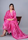 Women Gift Dresses Indian Handmade Salwar Kameez Pink Cotton Kurti Pant Dupatta