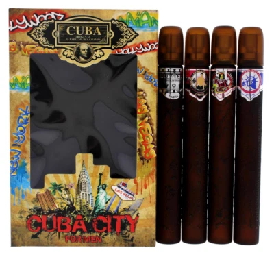 Mens Perfume Gift Set – Cuba City 4 x 35ml Eau De Toilette – Made In France