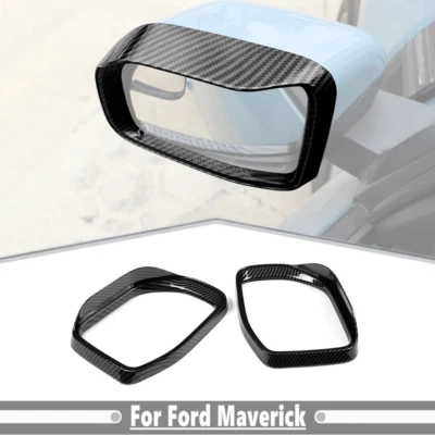 Cubierta de cejas de espejo retrovisor lateral de fibra de carbono para Ford Maverick 2022-2025 Foto 1 de 4