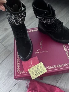 rene caovilla Combat Boots Size 37.5 - Picture 1 of 14