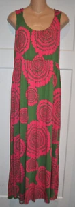 BODEN Pink & Green Sleeveless Maxi Dress size 16R Womens - Picture 1 of 3