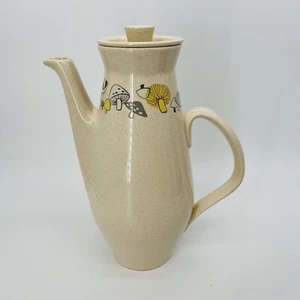 Franciscan Woodlore Gladding McBean Co Mushroom 10 1/4” Coffee Pot W Lid 6 Cup - Picture 1 of 15