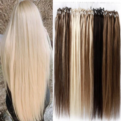 Extensiones de cabello humano Remy 100 % grueso micro lazo puntas anillo cuentas 1G / 0,5G 300 piezas Foto 1 de 4