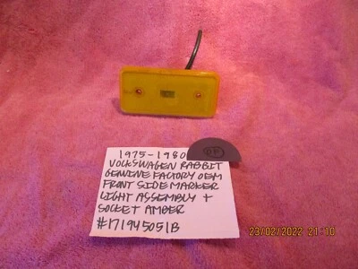 VOLKSWAGEN RABBIT 1975-1980 FÁBRICA FABRICANTE ORIGINAL UNA TOMA DE LUZ MARCADORA LATERAL ÁMBAR DELANTERA Foto 1 de 4