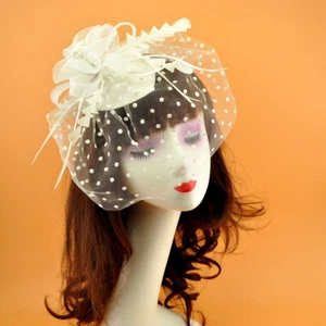Mujeres Novia Velo Fascinador Sombrero Floral Tocado Clip para el Pelo Fiesta Boda Elegante - Imagen 1 de 22