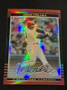 Jorge Posada 2002 Bowman Chrome Refractor 392/500 Yankees MLB Baseball Invest - Picture 1 of 2