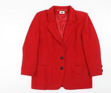 Lucia Womens Red Wool Jacket Blazer Size 16