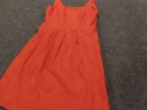 Nine West Womens dress 10 orange stretch A-line - Picture 1 of 14