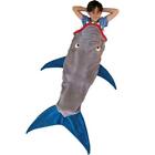 Soft 3D Shark Tail Fleece Sofa Beach Blanket Kids Sleeping Bag **UK FAST POST**