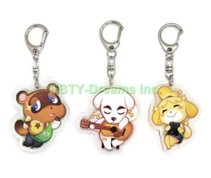 Set of 3 Animal Crossing Anime Acrylic Keychain Tom Nook Isabelle K.K. Slider v2 - Picture 1 of 2