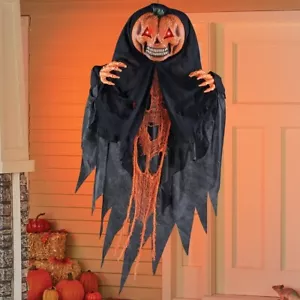 4-Foot Hanging Sound-Activated Animated Spooky Pumpkin Man Halloween Decoration - Picture 1 of 1