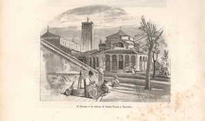 Stampa antica TORCELLO VENEZIA Duomo e Santa Fosca 1892 Antique print Venice - Picture 1 of 1