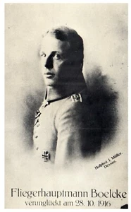 WW1 German Flying Ace Oswald Boelcke Memorial Blank Back Postcard Photo c.1920 - Picture 1 of 2