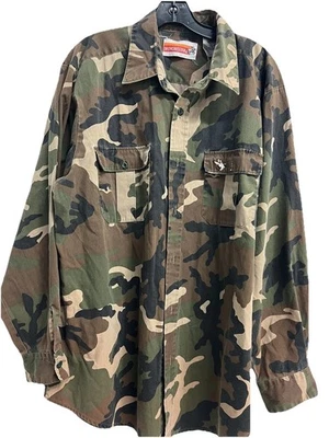 Vintage Winchester Camo Long Sleeve Button Up Shirt Size Large L  Duck Hunting - Image 1 of 4