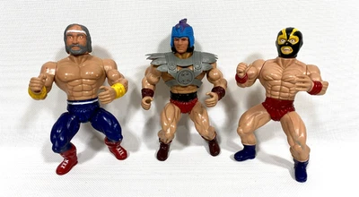 3 шт. 1980-е MOTU STYLE ПОДДЕЛКА 1 Galaxy Fighter & 2 Wrestling ЭКШН-ФИГУРКИ - Изображение 1 из 4