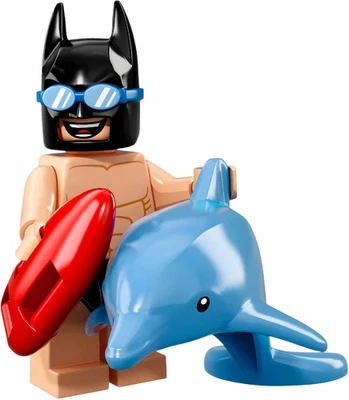 LEGO Batman Película Serie 2 Traje de Baño Batman Minifigura (71020) con Delfín CMF Foto 1 de 2