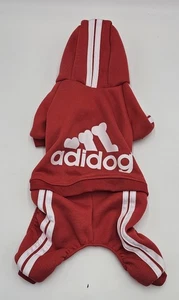 Adidog Pet Perro Ropa Sudadera con Capucha Chándal Pijama Jogger Sudadera Mono Rojo - Imagen 1 de 7