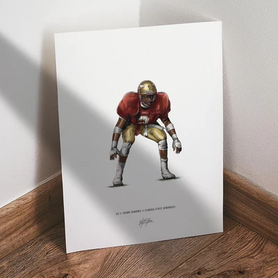 Deion Sanders Poster Football Illustrated 8x10 Art Print - Image 1 of 4