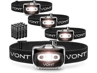 VONT 'SPARK' LED HEADLAMP FLASHLIGHT HEAD LAMP GEAR LAMPS 4 PACK - Image 1 of 4