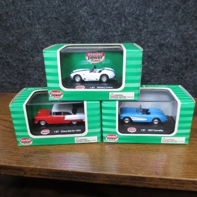 Model Power Minis 3pcs Shelby Cobra, Chevy Bel Air 1955, 1957 Corvette - Image 1 of 4
