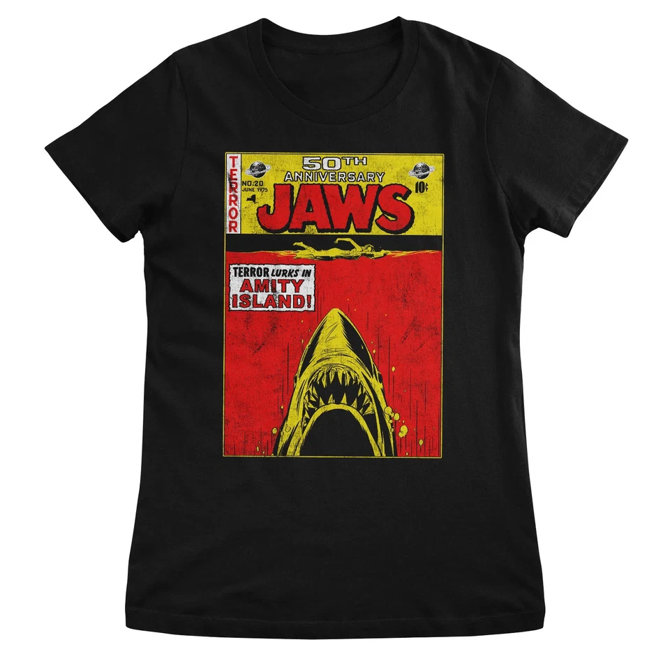 Camiseta con licencia oficial JAWS - 50 aniversario para mujer Foto 1 de 1