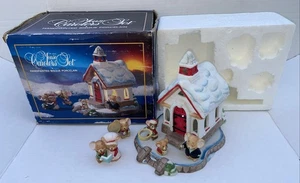 Vintage Jasco 432 Maus Karolinger Kapelle Keramik Teelicht Set komplett in Box - Bild 1 von 22
