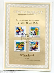 ALEMANIA FEDERAL, RFA, 1994, DEPORTES, 4 Sellos, 1545/1548, DOCUMENTO 1° DÍA - Imagen 1 de 1