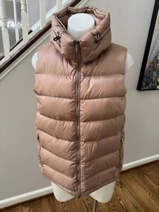ADD Down Quilted Stowable Hood Duck Puffer Vest Womens Size 4 - Picture 1 of 10