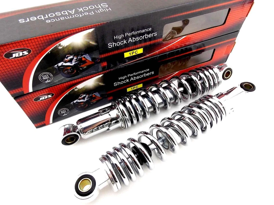 SUZUKI GT500 300mm JBS CHROME REAR SHOCK ABSORBERS EYE TO EYE NC — 第 1/4 张图片