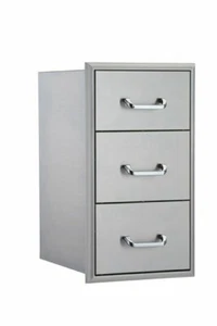 16 Inch Stainless Steel Triple Drawer for Outdoor BBQ Kitchen Island - Picture 1 of 4