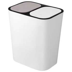 Dry and Wet Separation Trash Can Waste Container White Pedal Bin Office - Picture 1 of 12