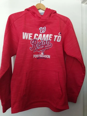 Washington Nationals MLB Majestic Therma Base 2016 Playoffs Hoodie Men’s Size S Cover