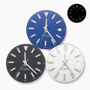 31 mm esfera de registro NH35 esfera de reloj conjunto de manecillas de reloj verde luminoso caras de reloj reemplazar - Imagen 1 de 15