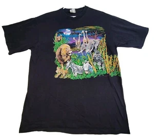 Vtg Hazelwood Premo Jungle Wrap Graphic T Shirt Men Single Stitch X L 1993 USA - Picture 1 of 9