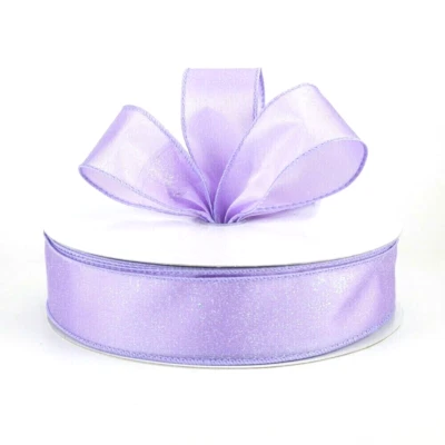 Iridescent Lavender 1.5" x 5 yd Wired Ribbon Valentine's Pastel Christmas Spring - Image 1 of 3