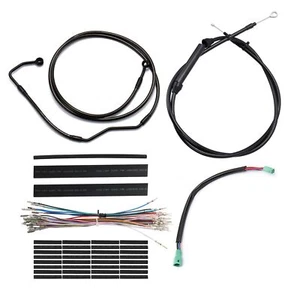 Kit de línea de freno de disco único ABS cable de embrague de barra de 14" para Harley Touring 2008-2013 - Imagen 1 de 14