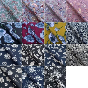 100 % Viskose Challis Digitaldruck Blumen bedruckt Drapieren Kleid Stoff  - Bild 1 von 76