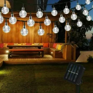 More details for 100led solar powered retro bulb string lights garden outdoor fairy summer lamp