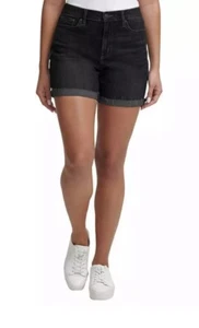 Calvin Klein Women's Roll Cuff Denim Shorts Black Sand, Size 10 - Picture 1 of 12