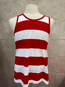 True Rock Men's Tank Top Striped White/Red Size S - Picture 1 of 7