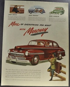 1946 Mercury Eight Sedan Coupe Large Size Print Ad Excellent Original 46 - Picture 1 of 4