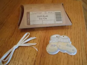 Longaberger 2003 Baby Tie-On Pottery Pastel Baby Booties *shipping included!* - Picture 1 of 5