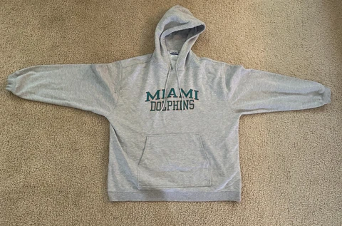 MIAMI DOLPHINS NFL GRAY HOODIE SWEATSHIRT ADULT XL Cover