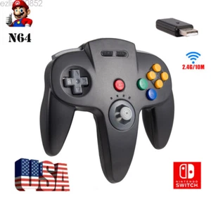 Wireless 2.4 G For N64 Nintendo 64 Switch PC Mac USB Controller Gamepad Joystick - Afbeelding 1 van 10