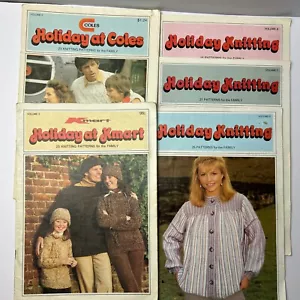 Knitting Pattern Book - Holiday Knitting x 5 - Collectable - 1979 - 1985 - GC - Bild 1 von 3