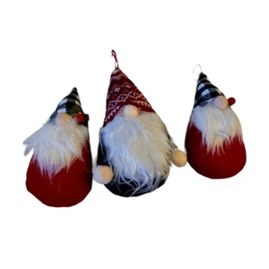 Set Of 3 Gnome Christmas Ornaments Handmade Classic Figures Fantasy Fairyland - Picture 1 of 2