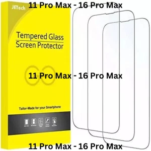 JETech Tempered Glass Screen Protector iPhone 15 14 13 12 11 Pro Max XS Xr 3Pack - Picture 1 of 6