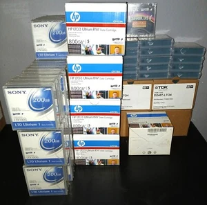 Stck. 119 Sony, HP & TDK Ultrium LTO-1, LTO-3, LTO-4 Datenpatronen + 5 Reinigung - Bild 1 von 5